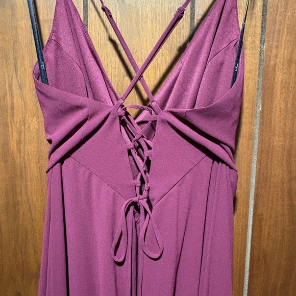 Lulu's Wine Ruffle Dress - Picture 6 of 14